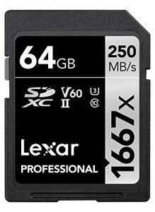 Original Lexar 1667x V60 250MB/s Flash Memory sd cards 64gb 128GB UHS-II U3 Card high speed 256GB SDXC For 3D 4K HD video (64GB)