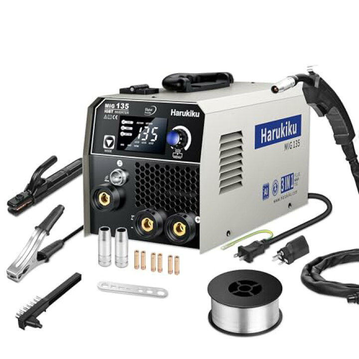 楽天市場】Harukiku MIG135ノンガス半自動溶接機 100V 200V兼用 130A 