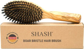 ドイツ製手作り 1869年から 豚毛ヘアブラシ – 女性用 細い毛から通常の太さの毛用 100%天然木 日常用途の豚毛ヘ アブラシ