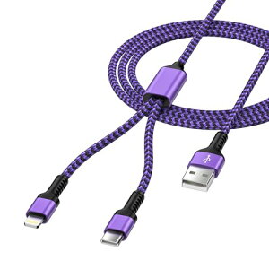 2in1 充電ケーブル usb-c lightning iPhone16 /15シリーズ対応 最大5.4A QC3.0急速充電 2台同時充電コード iPhone 充電 &タイプc ケーブル USB ライトニングケーブル GAEF アイフォン マルチ充電 多機能充電ケ