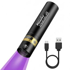 Alonefire SV95 3W ���O�� �u���b�N���C�g ���� ���^ UV LED ���C�g �g��365nm C�^USB�[�d�� �A�j�T�L�X���C�g �E�b�h������ �y�b�g�A���o�� �X�R�[�s�I�� �Ӓ� �^�� ���W���p �d���A�L�^�ہA�ނ�A�z