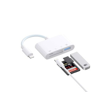 iPhone SD �J�[�h���[�_�[ 4in1 �yMFi�F�ؐ��i�zUSB SD�J�[�h�J�������[�_�[ SD/TF �J�����A�_�v�^ �����f�[�^�]�� �ϊ��A�_�v�^ �o���� �����[�d�Ɠ]�� iOS�ŐV �ʐ^/����/Word/Excle/PPT/PDF �ǂݍ��� iPho