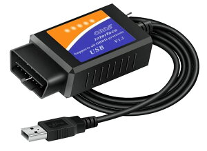 ELM327 OBD2 USB�ڑ� �X�L�����c�[�� �Ԍ̏�f�f�@ �Ԃ̏�Ԃ��ׂ����f�f����h�N�^�[ A0328U