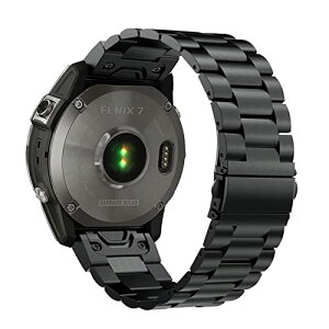 �X�e�����X�|�� ���v �x���g�ɓK���K�[�~��Approach S62 / S70 /Fenix 8 / epix Pro 47mm, Quickfit �ϋv�� �u�����t���X�g���b�v �R���p�`�u���o���h�p��Garmin Fenix 7/6/5, Instinct 2 Solar (�u���b�N)