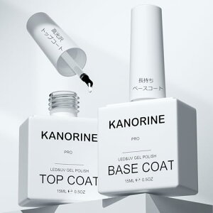 Kanorine �W�F���l�C�� �g�b�v�R�[�g �x�[�X�R�[�g 15mlx2 �{�Z�b�g �m�����C�v �@�����s�v ������ ��e�� UV/LED �x�[�X�W�F�� Base and Top Coat Gel
