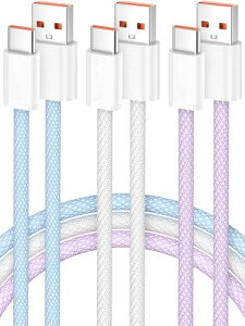 Senetem USB Type C �P�[�u�� �y1m+1m+2m 3�{�z �^�C�vc �P�[�u�� 3A�}���[�d c�^�C�v �[�d�P�[�u�� QuickCharge3.0 iPhone16/iPhone15/GalaxyS24/Pixel/Google/Xperia/LG��USB-C �@��