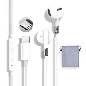 �^�C�vc �C���z�� �L�� �yHIFI�����z Type-C �C���z�� USB-C �L�� ���ʒ��� �d�ቹ �m�C�Y�L�����Z�����O �}�C�N�t�� �ʘb�\ �n�C���] �N���A�ʘb �X�e���I�C���t�H�� �w�b�h�z�� Phone/Android/ios/X