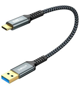 SUNGUY USB Type C �P�[�u�� 0.3M USB3.1 Gen2 10Gbps�f�[�^�]�� �^�C�v c �����[�d USB-A to USB-C �Z�� 30cm �����b�L�R�l�N�^ Android Auto �i�C�����҂� ���ϋv�� iPhone17/16/15�V���[�Y�AGalaxy S24 ultra�AiPad Pro/iPad ai