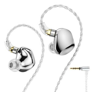 TRN VXpro+ �C���[���j�^�[ �n�C���] �C���z�� 8BA+1DD �n�C�u���b�h�^ ���j�^�[�C���z�� ���Չ��� IEM �C�����j �L�� 3.5mm�W���b�N QDC�E�����P�[�u�� (�V���o�[)