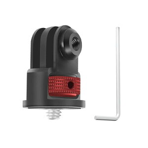 JINGCHEN �A���~�� �O�r�}�E���g gopro 1/4�ϊ��A�_�v�^�[ 1/4 �l�W GoPro Hero13/12/11/10/9/8/7/6/5 insta360 x5/x4/x3/x2/X/RS/R�Ȃǂ̃A�N�V�����J���� �A�N�Z�T���[(�u���b�N) (���b�h)