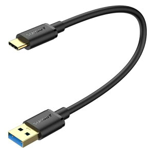 SUNGUY USB Type C 0.3M USB-A to USB-C 18W�}���[�d 10Gbps�����f�[�^�]�� USB3.1 Gen2 Android Auto �^�C�vc �[�d Galaxy/MacBook/iPad Pro&Air/Xperia���̂Ȃǂ̃^�C�vc�@��� 30CM-��
