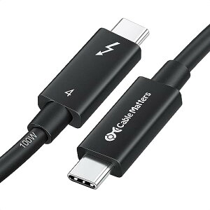 [Intel �F��] Cable Matters 40Gbps Active Thunderbolt 4 �P�[�u�� - 2m�A100W�[�d �E8K�r�f�I�A�T���_�[�{���g4 �P�[�u���AUSB4 / Thunderbolt 3 / USB-C�Ɋ��S