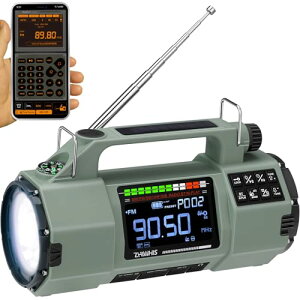 ZHIWHIS �h�Ѓ��W�I Bluetooth�X�s�[�J�[/�}�C�N��SD�Đ� APP�R���g���[��/�����d�� VHF/FM/AM/�Z�g/���C�hFM �\�[���[/���/USB-C�[�d/���d�r�Ŏg�p�\ �^�C�}�[/�A���[�� �k�� �䕗�ً}�΍� 2025�V�o