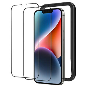 NIMASO �K���X�t�B���� iPhone 17e/16e/14/13 pro/13 �p �����K���X �������� �S�ʕی�t�B���� �K�C�h�g�t�� �w��h�~ �����ߗ� �Ռ��z�� 2���Z�b�g �A�C�t�H��17e/16e/14/13 �v��/13�i6.1�C���`�j NSP22H496