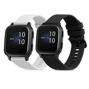 kwmobile 2x �o���h Garmin Venu Sq Music/Sq �x���g - �V���R���o���h �\�t�g TPU �ϋv�� ���F/���F