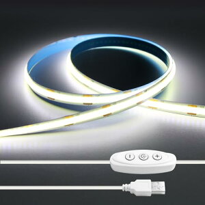 iNextStation led�e�[�v���C�g COB USB���C�g �����x ���d�d��5v 320LEDs/m �����\ �J�b�g�\ ���ʃe�[�v�ݒu ��8mm ����p �����F�e�[�v���C�g 2M �z���C�g