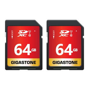 GIGASTONE 64GB SD�J�[�h 2�Z�b�g SDXC UHS-I U1 C10 80MB/s �������[�J�[�h �t��HD �r�f�I �f�W�^���J���� �����L�^ �~�j�P�[�X2�t��