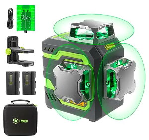 LasGoo LG-3D ���[�U�[�n�o����A���[�U�[ ���x�� �Z���t���x�����O�A3D �O���[�� �r�[�� �N���X���C�� ���[�U�[ (3x360°) �r���h�ƃA���C�����g�p�A2x �[�d�����`�E���C�I���d�r (�ő�20����)�A�}