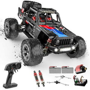DEERC ���W�R�� �I�t���[�h ���W�R���J�[ ��l���� ���� �������W�R���J�[ �� rc car �����R���J�[ ����55km/h ��^ 1/10�X�P�[�� �u���V���X���[�^�[ 3S�o�b�e���[ �h�U �l�֋쓮 �[�d�� �q�� �j��