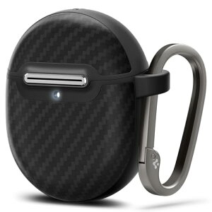 Spigen Google Pixel Buds Pro 2 / Pro �P�[�X �ϏՌ� �G�A���R�A �A���~�h TPU ��d�\�� ���C�����X�[�d �J���r�i �����O�t�� �y�� �L�Y�h�~ �Ռ��z�� �G���]�E�A���~�h ACS07649 (�}�b�g�E�u���b�N)