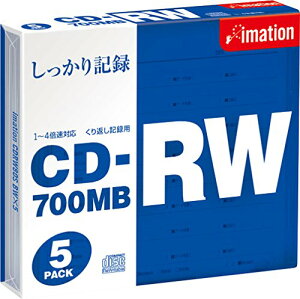 Imation CDRW 700MB 1~4�{�� �X�����P�[�X(5mm)1������5���p�b�N CDRW80S BWX5
