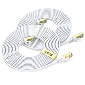 BUSOHE Cat8 LAN�P�[�u�� 2M 2�{�Z�b�g �t���b�g�P�[�u�� 40Gbps 2000MHz RJ45 �R�l�N�^�t�� �M�K�r�b�g ���� �C�[�T�l�b�g�P�[�u�� �����b�L �ܐ܂�h�~ �J�e�S���[8 �ƒ�p �Ɩ��p �A�N�Z�X�|�C���g��