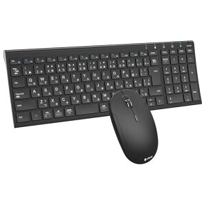 iClever �L�[�{�[�h ���C�����X �L�[�{�[�h �}�E�X �Z�b�g ���{��z�� �É� �����^ ���� 2.4G USB�ڑ� �t���T�C�Y �e���L�[�t�� �}�E�X3�i�KDPI �p�\�R�� PC���@�\ Windows/Mac IC-BK22Combo (�u���b�N)