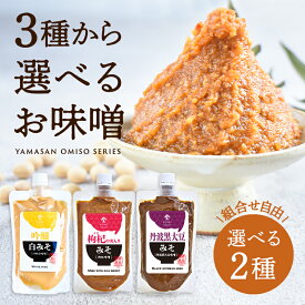 人気の無添加味噌（300g）よりどり2個セット| 味噌 造り 丹波 黒大豆 味噌 京都 手造り 安心 安全 化学調味料 保存料不使用 黒大豆味噌 白味噌 クコ味噌 発酵食品 発酵 無添加 みそ汁 味噌汁 みそ 手作り 温活 調味料 お味噌汁 おみそ汁 お味噌 おみそ 京都 宇治 ヤマサン