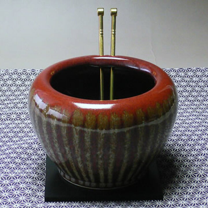 楽天市場】常滑焼ミニ火鉢（柿丸・赤）【条件次第送料無料】(敷板・灰 