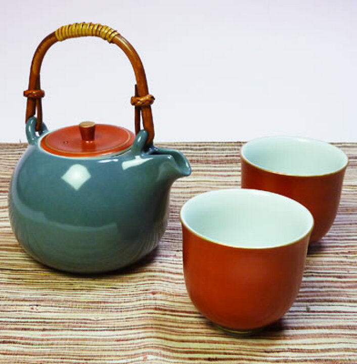 楽天市場】美濃焼利休鼠茶呑揃急須、湯呑み入茶器セット（鼠色）（茶 