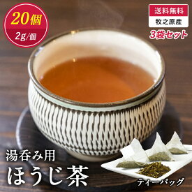 【送料無料】 湯飲み用（焙じ茶）ほうじ茶ティーバッグ2g×20個入★3袋セット　1番茶 国産 ほうじ茶 焙じ茶 ティーバッグ ティーパック ひとり用 紐付き 静岡茶 静岡県 牧之原産 2g お得用 お徳用 牧之原市 温かい 飲み物 ソフトドリンク 茶いち