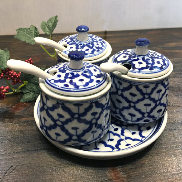 楽天市場】【調味料入れ 青白陶器】青白食器パイナップル柄陶器タイ料理 屋台パクチーナンプラーソムタムタイ料理アジアン料理タイ雑貨 : タイ雑貨のチャイディーキッチン