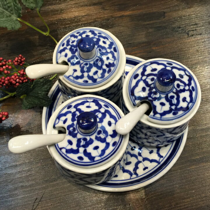 楽天市場】【調味料入れ 青白陶器】青白食器パイナップル柄陶器タイ料理 屋台パクチーナンプラーソムタムタイ料理アジアン料理タイ雑貨 : タイ雑貨のチャイディーキッチン