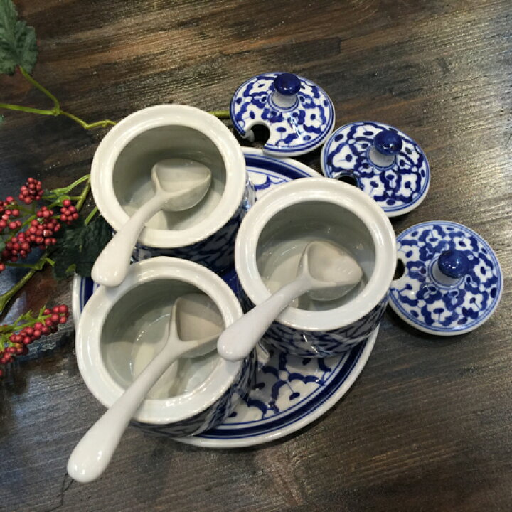 楽天市場】【調味料入れ 青白陶器】青白食器パイナップル柄陶器タイ料理 屋台パクチーナンプラーソムタムタイ料理アジアン料理タイ雑貨 : タイ雑貨のチャイディーキッチン