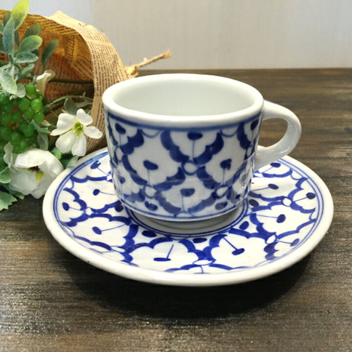 楽天市場】【カップ＆ソーサー 小 】コーヒーカップ青白陶器青白食器 