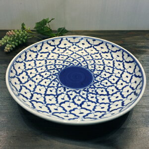 【特大 丸皿 30cm】青白陶器青白食器パイナップル柄陶器 小鉢タイ料理アジアン料理タイ雑貨