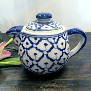 【ポット急須(大)】青白陶器青白食器パイナップル柄陶器 小鉢タイ料理アジアン料理タイ雑貨