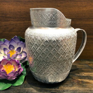 【アルミピッチャー】【総柄】アルミ細工アルミ製品ピッチャータイ料理エスニック料理タイ雑貨