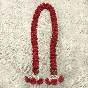 【長くて大きなマーライ 】【全長2m30cm】【赤:両下げタイプ】【プアンマーライ】タイの花飾り造花で長く使用可タイ雑貨