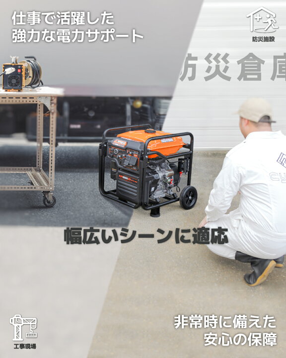 楽天市場】インバーター発電機 オープン型ガソリン発電機 単相100V 