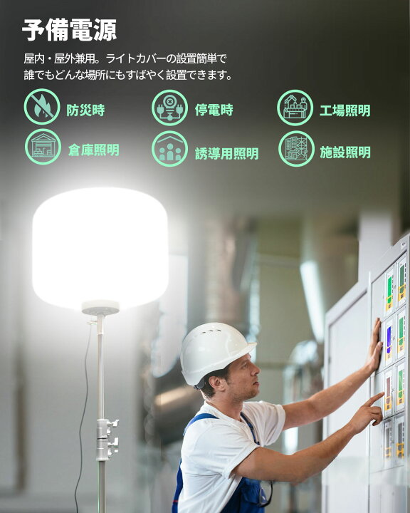 楽天市場】【防災応援！セット！】バルーン投光器 発電機用投光器 発電 