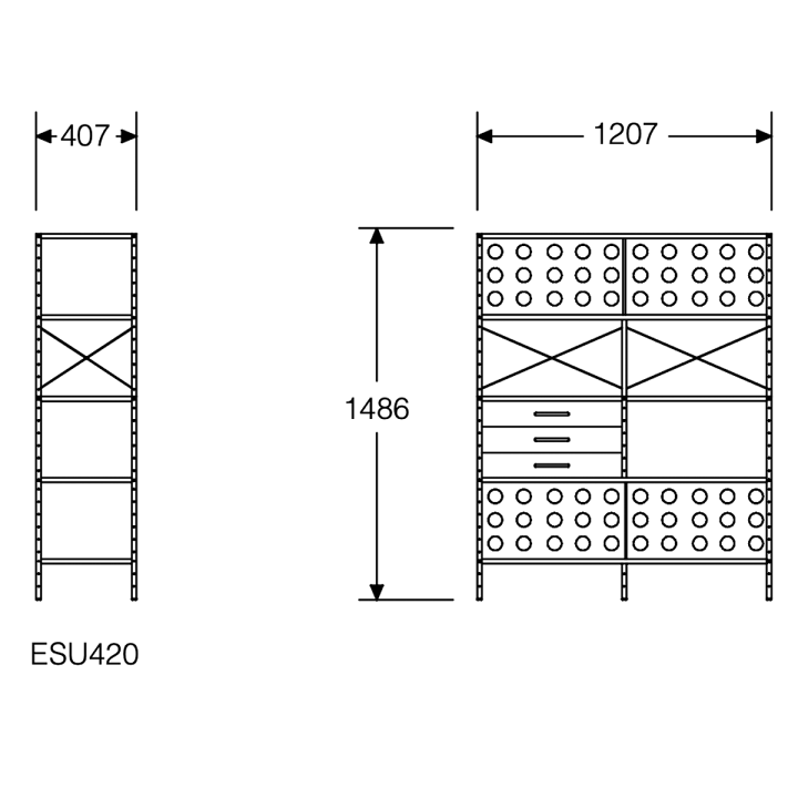 楽天市場】イームズ ストレージユニット ユニット：4段 2列/フレーム