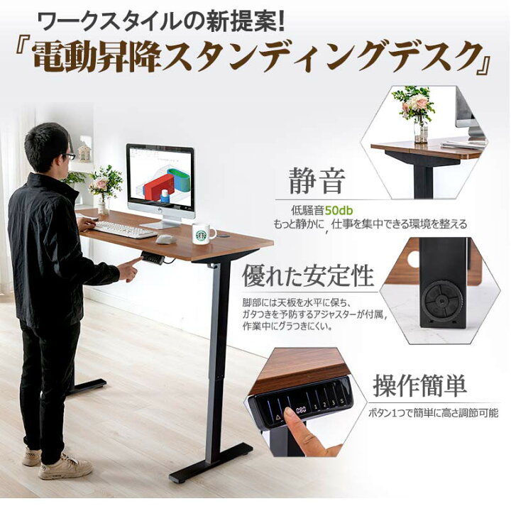 楽天市場】P5倍 送料無料 電動デスク 昇降デスク 電動昇降デスク 送料  