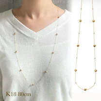 楽天市場】ロングネックレス k18 80cmの通販