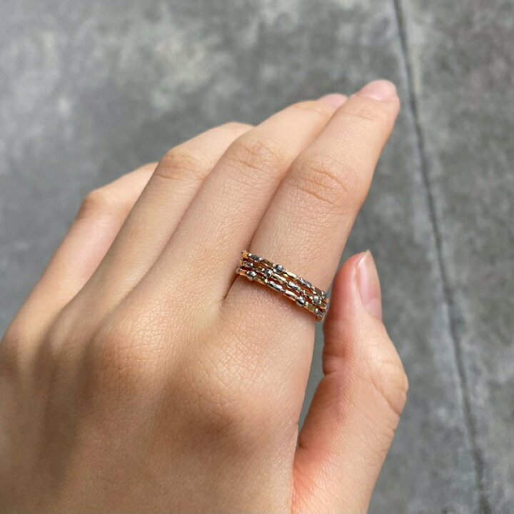 楽天市場】18金 リング 形状記憶 K18 指輪 フリーサイズ ミラーボール  