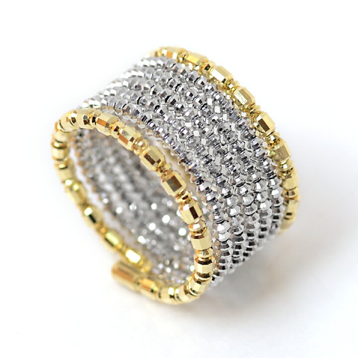 楽天市場】18金 プラチナ リング ミラーボール コイルリング カット  