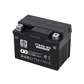 YTX4A-BS互換 バイク用 バッテリー 液入り 充電済み (YTX4A-BS)