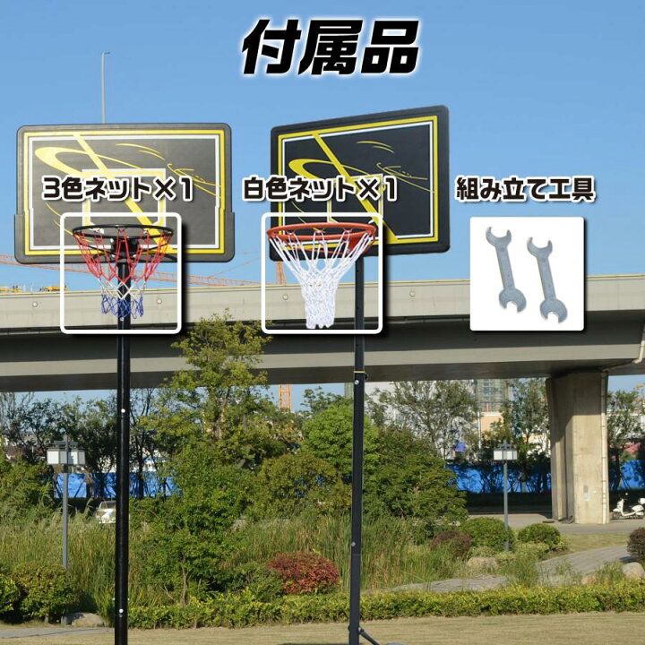 楽天市場】バスケットゴール 固定式 新型タンク 屋外 家庭用 ダブル  