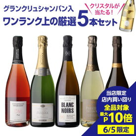 【6/5限定 3点購入 P10倍 要エントリー】【500円OFFクーポン 利用 1本/4,200円】送料無料 シャンパンセットグランクリュシャンパン2本入！実力派メゾンだけを集めた高級辛口シャンパン5本セット 32弾 シャンパン当たり入セット 浜運 あす楽