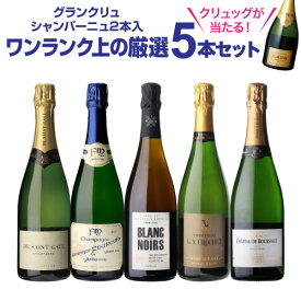 【1本/5,200円】送料無料 シャンパンセット！実力派メゾンだけを集めた高級辛口シャンパン5本セット 42弾 シャンパン シャンパーニュ当たり入セット 浜運A
